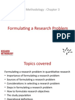 Research Methodology: Chapter 3: Formulating A Research Problem