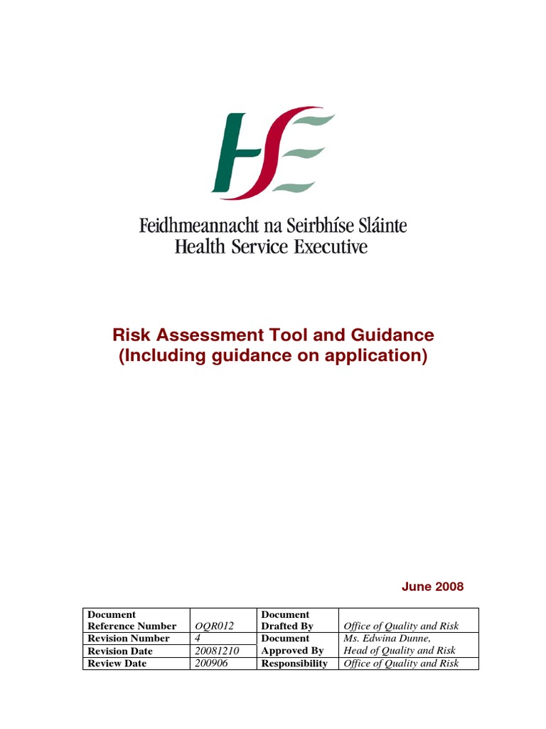 HSE Risk Assessment Guidance Tool | PDF | Risk Assessment | Risk