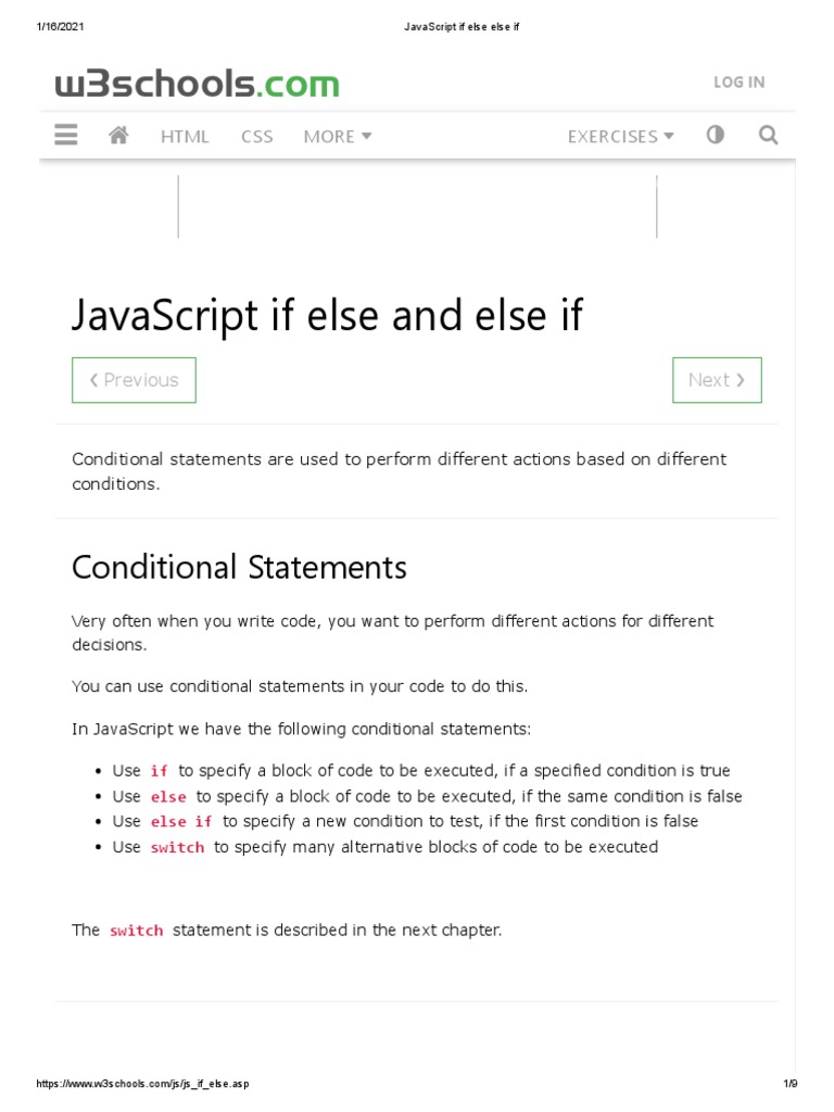 JavaScript If Else Else If | PDF | Computer Science | Computer Programming