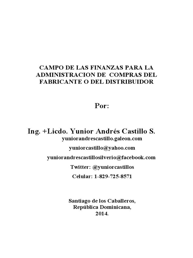 Finanzas en Compras y Administración | PDF | Empresas | Contabilidad