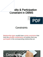 DBMS-Cardnality and Constraints