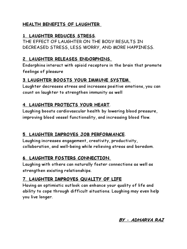 Health Benefits of Laughter | PDF