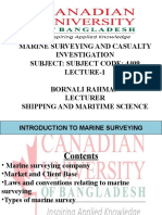 Marine Surveying and Casualty Investigation Subject: Subject Code: 4409 Lecture-1 Bornali Rahman Lecturer Shipping and Maritime Science