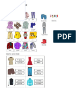 Clothes Worksheet Vocabulary: Color The Correct Word