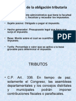 Elementos de la obligación tributaria y clasificación de impuestos