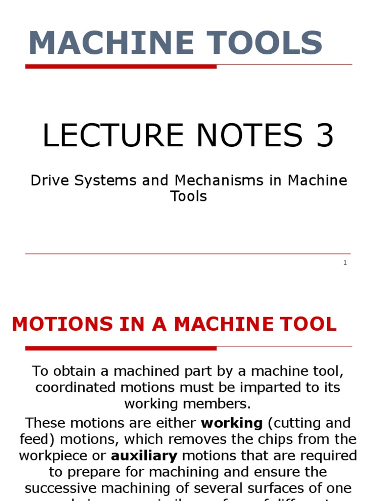 Machine Tool Drive Systems Overview | PDF | Electric Motor | Belt ...