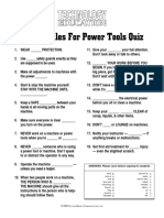 Safety Rules For Power Tools Quiz: © 2000 S A C, I