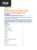 Walt Disney Company Case Study and Strategic Plan