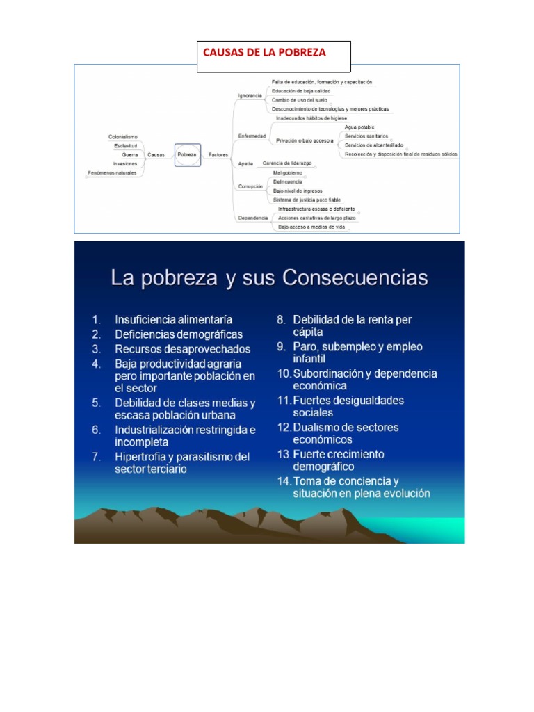 Causas y Consecuencias de La Pobreza | PDF