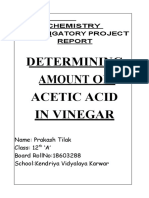 Determining Amount of Acetic Acid in Vinegar