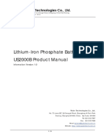 Lithium-Iron Phosphate Battery US2000B Product Manual: Information Version: 1.0