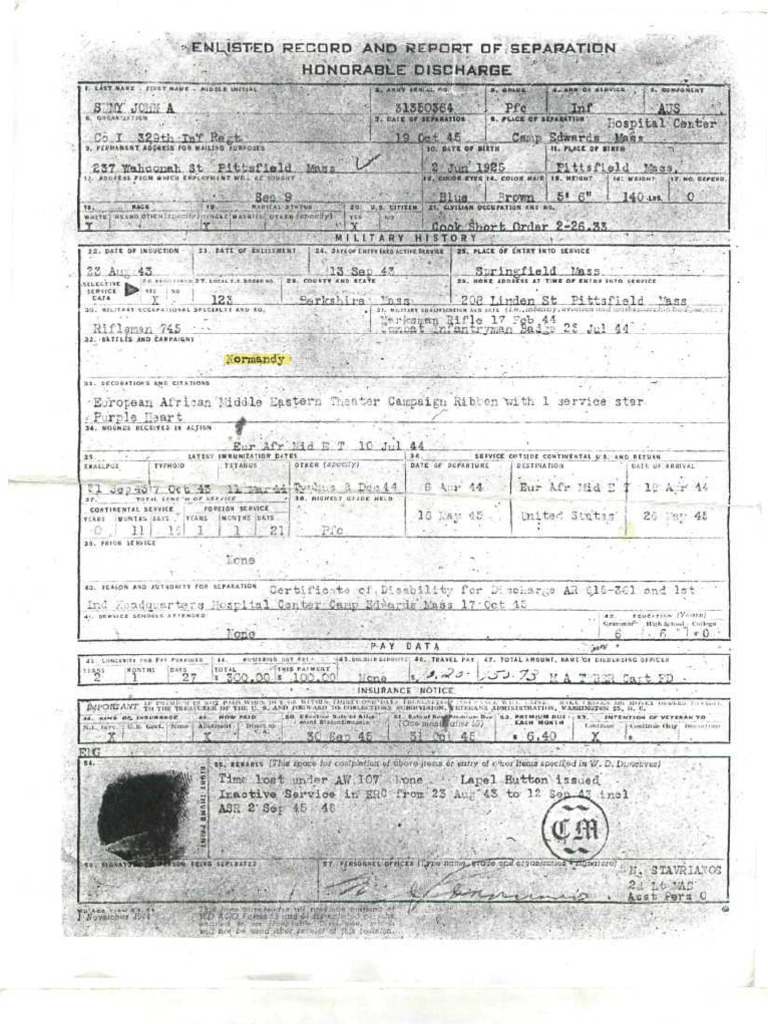 Military Discharge Record Template | PDF | Violence