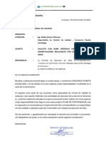 CARTA N°161-SOLICITO CON SUMA URGENCIA DAR RESPUESTA A OBSERVACIONES REALIZADAS POR EL SUPERVISOR DE OBRA