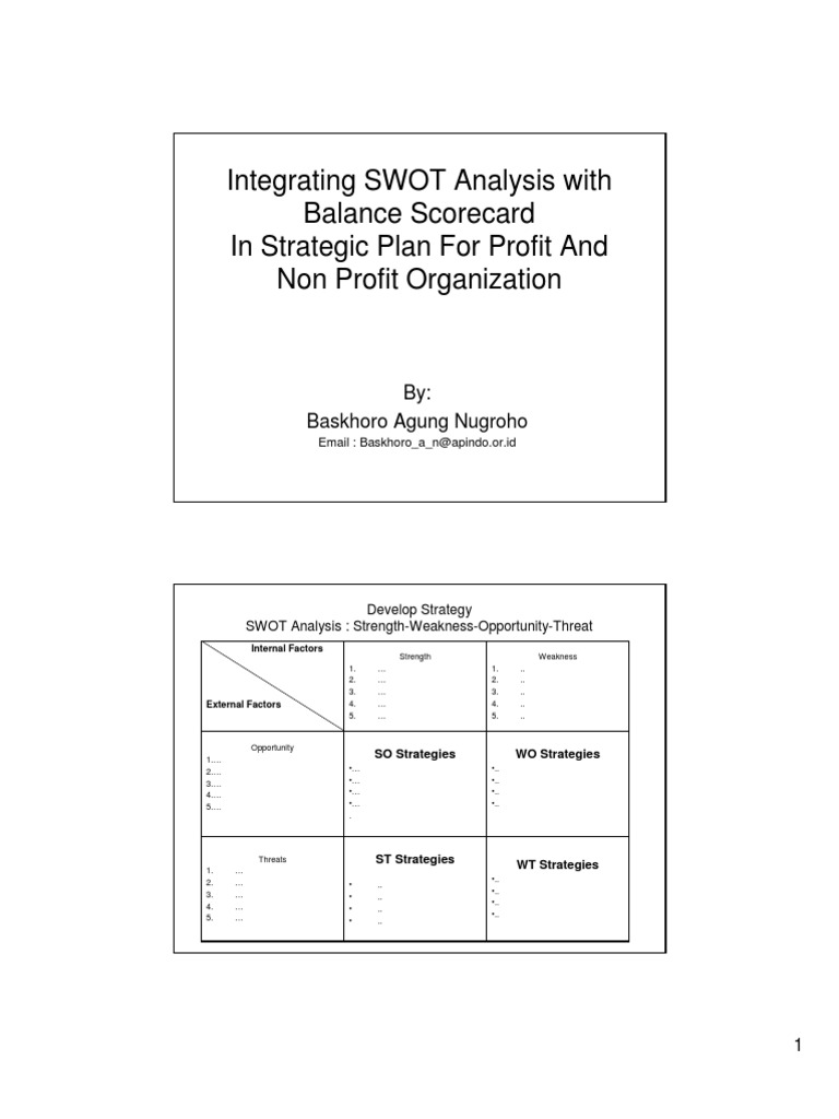 Integrating Swot Analysis With Balance Scorecard 2 | PDF | Swot ...