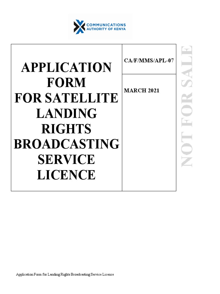 Landing Rights Broadcasting Licence Application | PDF | Identity ...