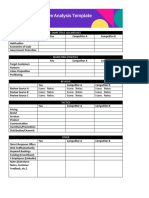 Competitive Analysis Template For Product Marketing