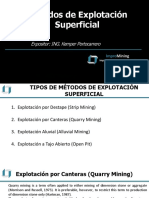 Métodos de Explotación Superficial: Expositor: ING. Kemper Portocarrero