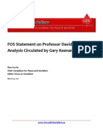 FOS Statement on Professor Davidson's Libyan Analysis Circulated by Gary Keenan