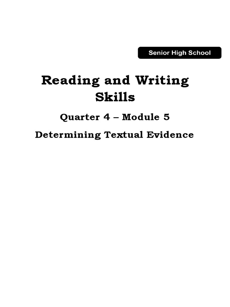 Reading and Writing Skills Module 5 Quarter 4 PDF Evidence Social