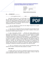 Plantea Tacha de Documentos AL ...... JUZGADO DE ................