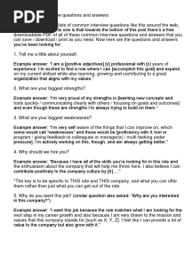 Most Common Interview Questions and Answers