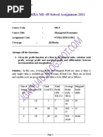 IGNOU MBA MS - 09 Solved Assignments 2011