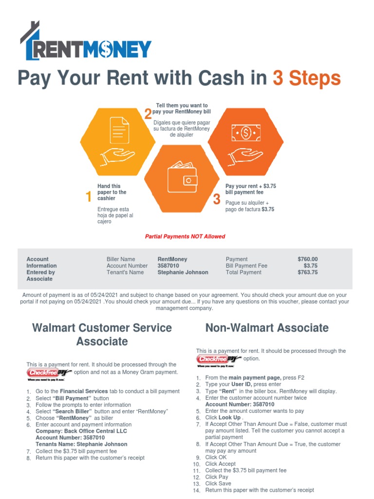 Rent Money Voucher PDF Payments Receipt