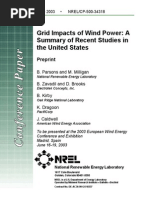 Grid Impacts of Wind Power: A Summary of Recent Studies in The United States