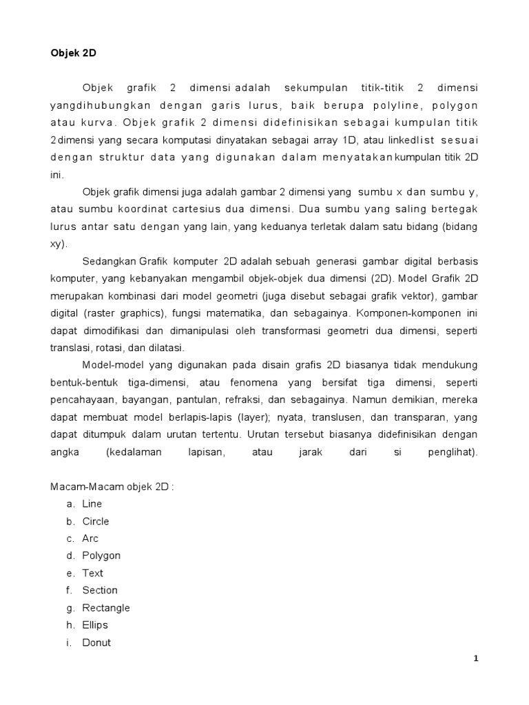 Dasar Objek Grafis 2D dan 3D | PDF | Metode & Bahan Ajar