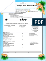 Lesson Design and Assessment: Learning Tasks For DL