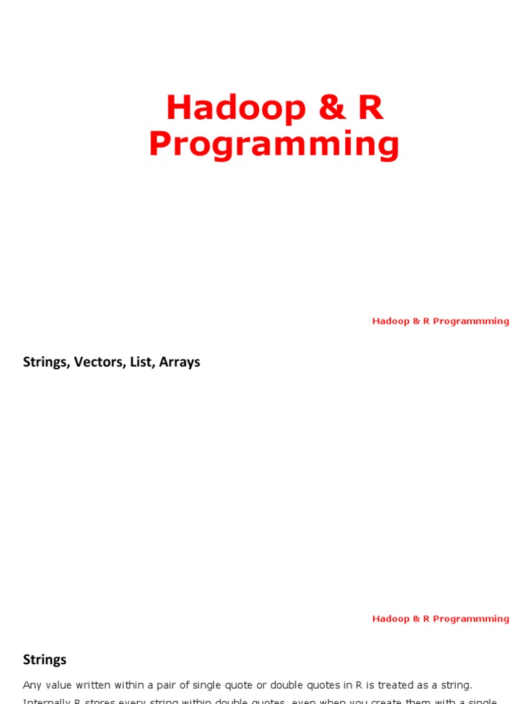 R Programming | Download Free PDF | String (Computer Science) | Matrix ...