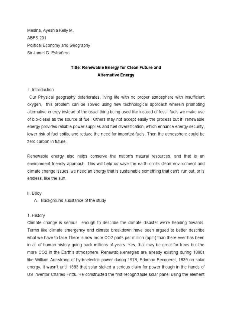 Renewable Energy Solutions for a Clean Future | PDF | Renewable Energy ...