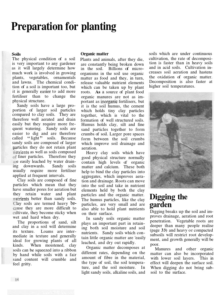 Soil Preparation Techniques for Gardening | PDF | Fertilizer | Manure