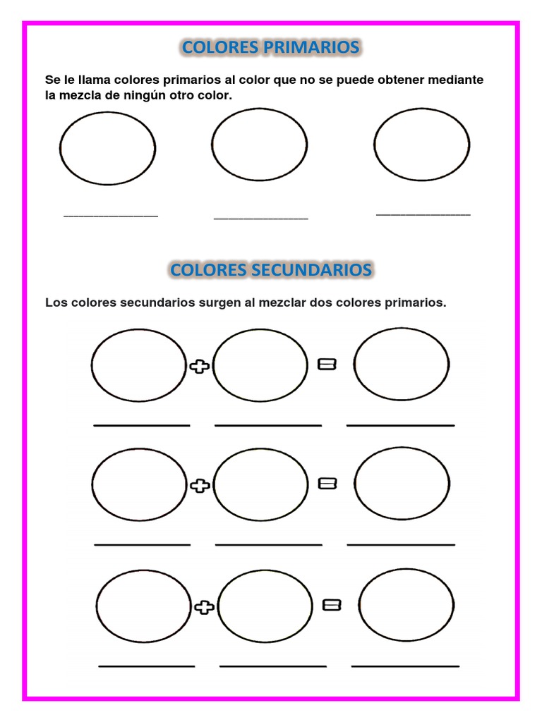Actividades de Colores Primarios y Secundarios | PDF