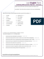 B2 Listening Section My Hero - Exercises 2