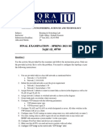 Final Examination - Spring 2021 Semester Sajid Ali - 40760: Faculty of Engineering, Sciences and Technology