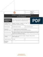 Gestión de La Formación Profesional Integral Taller de Aprendizaje Denominación Del Programa o Módulo de Formación