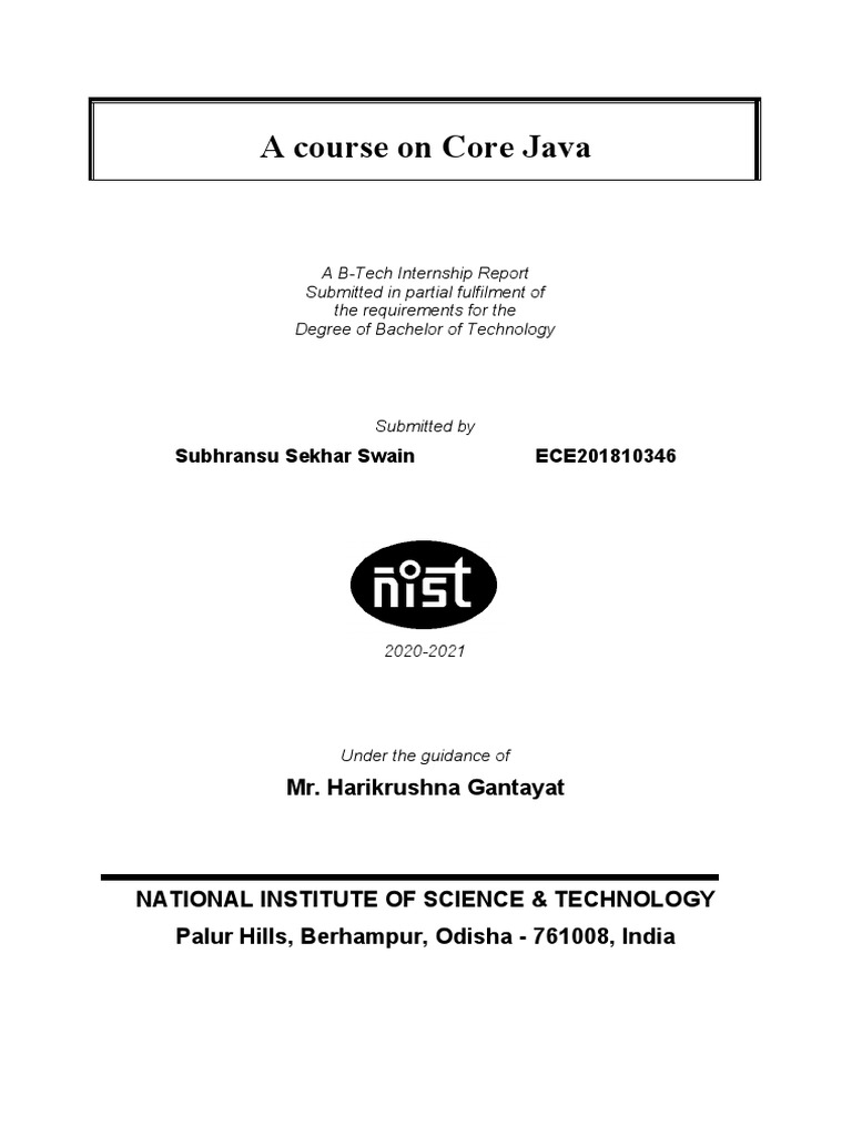 Core Java Course - Report | PDF | Inheritance (Object Oriented ...