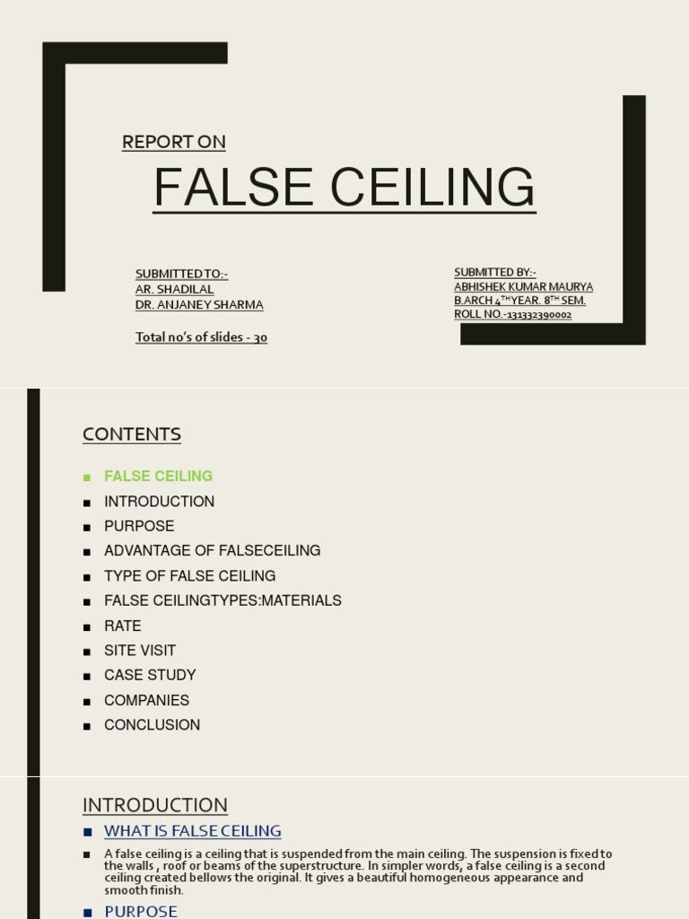Comprehensive Guide to False Ceilings | PDF | Ceiling | Architectural ...