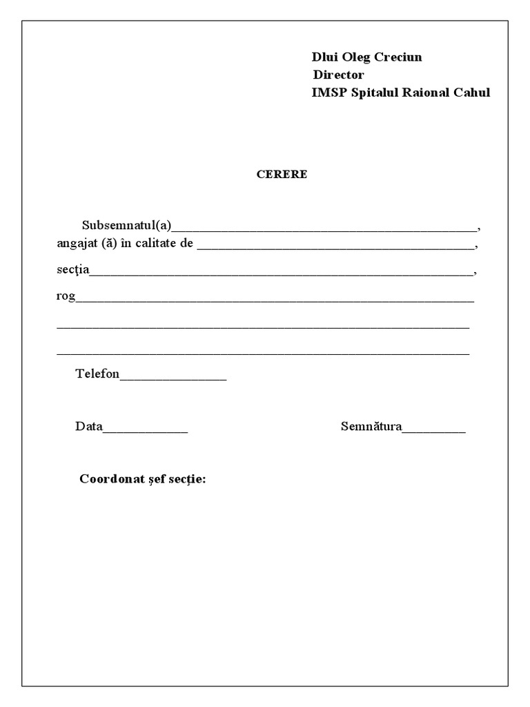 Model Cerere Generală | PDF