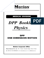 DPP Booklet Physics: DPP One Dimension Motion