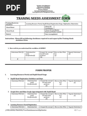 training needs assessment