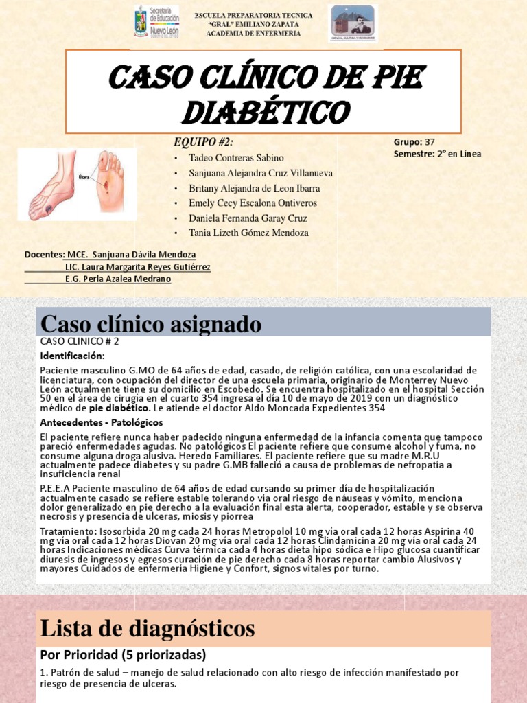 Caso Clínico de Pie Diabético PDF Nutrición Dieta y nutrición