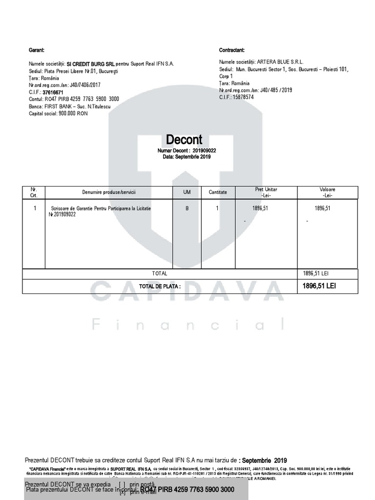 Decont 201909022 | PDF