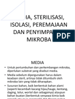 Media, Isolasi, Sterilisasi, Dan Peremajaan Mikroorganisme