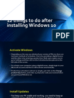 12 Things To Do After Installing Windows 10