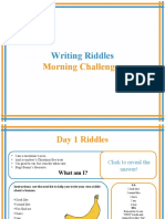 T2 E 760 1 Week Y3 Literacy Writing Riddles Morning Activities PowerPoint