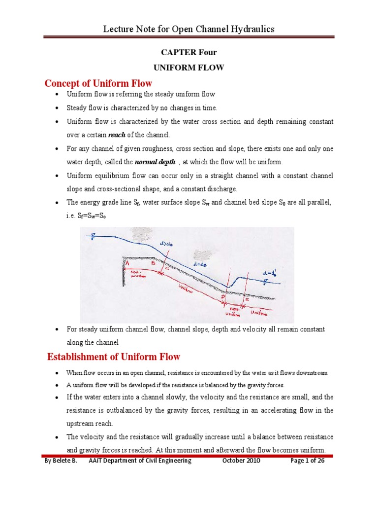 Uniform Flow in Open Channels | PDF | Continuum Mechanics | Chemical ...