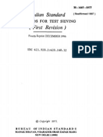 Indian Standard First Revision) : Methods For Test Sieving (