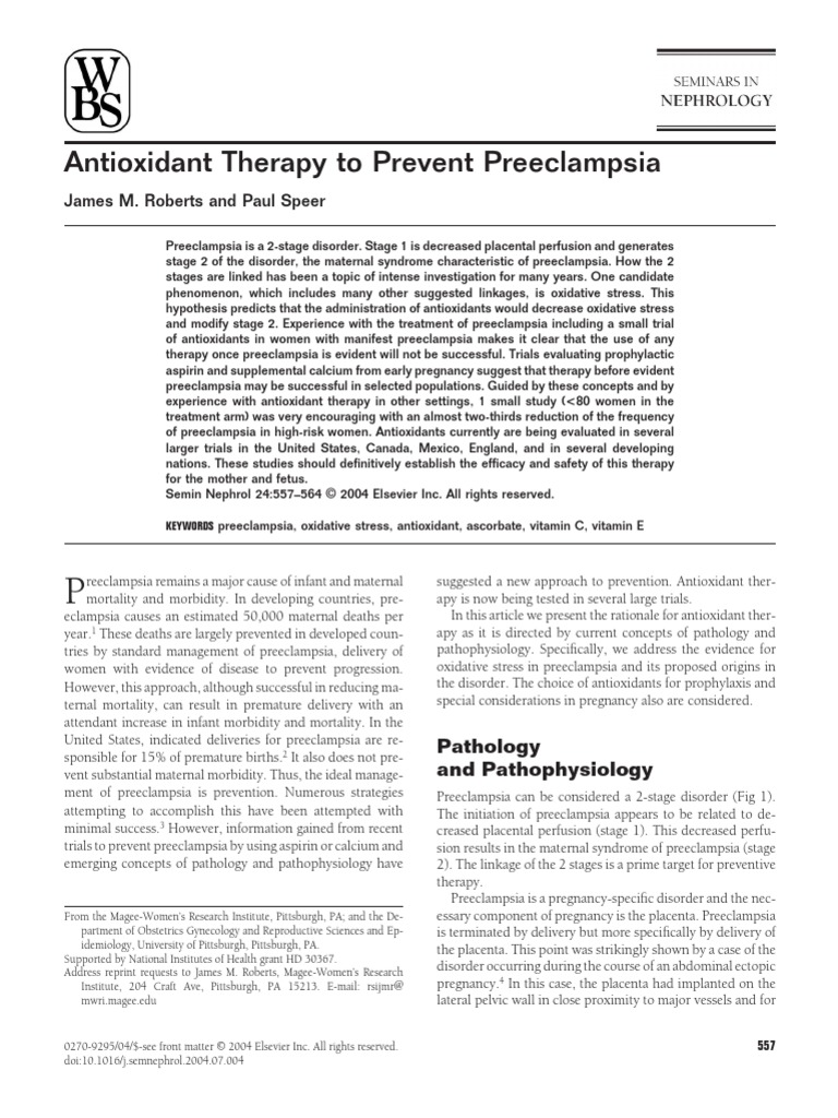 Antioxidant Therapy To Prevent Preeclampsia | Download grátis PDF ...